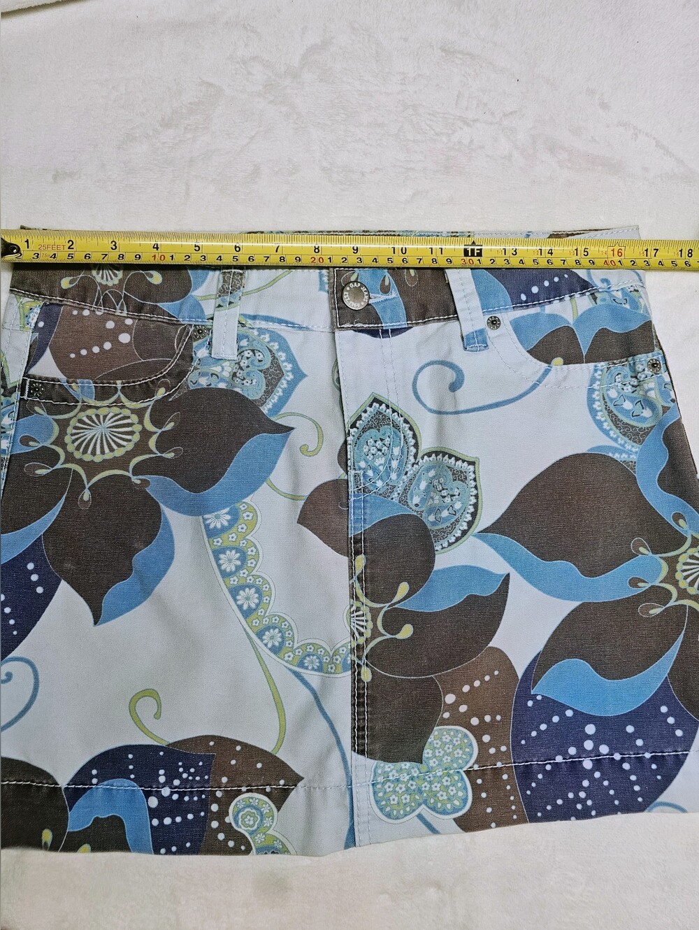 ✨VTG 2006 Gap Floral Paisley Denim Mini Skirt Size 6 Y2K Boho✨